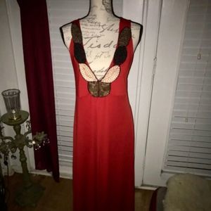 Kim Kardashian red maxi dress